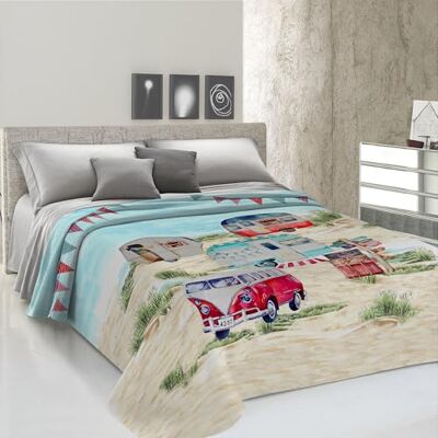 PENSIERI DELICATI , Telo Copriletto 2 Piazze 260 x 280 cm, 100% Tela Robusta Cotone Panama, Stampa Digitale Alta Risoluzione, Ideale come Copridivano e Telo Arredo, Fantasia Furgoncini, Made in Italy PENSIERI DELICATI , Telo Copriletto 2 Piazze 260 x 280 cm, 100% Tela Robusta Cotone Panama, Stampa Digitale Alta Risoluzione, Ideale come Copridivano e Telo Arredo, Fantasia Furgoncini, Made in Italy