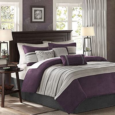 Madison Park Biancheria da letto alternativa per tutte le stagioni, federe abbinate, cuscino decorativo, poliestere, viola, completo Madison Park Biancheria da letto alternativa per tutte le stagioni, federe abbinate, cuscino decorativo, poliestere, viola, completo