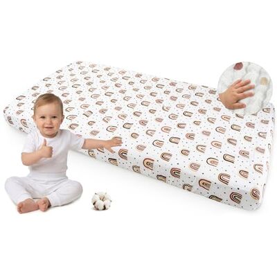 Medi Partners Lenzuola Lettino Neonato 60x120-100% Cotone Mussole Lenzuolo con Angoli Culla Coprimaterasso fitted Materassino Sheet Letto Bambino Lenzuolino (Arcobaleno) Medi Partners Lenzuola Lettino Neonato 60x120-100% Cotone Mussole Lenzuolo con Angoli Culla Coprimaterasso fitted Materassino Sheet Letto Bambino Lenzuolino (Arcobaleno)