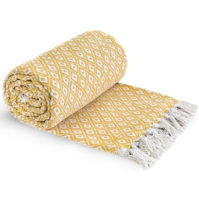 Emma Barclay Casablanca Divano in Cotone Riciclato Scandi, Coperta in Tessuto ocra, 50 x 60 (127 x 152 cm) Emma Barclay Casablanca Divano in Cotone Riciclato Scandi, Coperta in Tessuto ocra, 50 x 60 (127 x 152 cm)