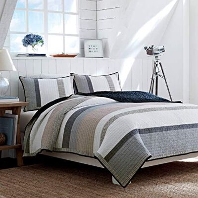 Nautica 201246 Cotone Reversibile Quilt, Twin, Tideway, Tan/Grey, Full/Queen Nautica 201246 Cotone Reversibile Quilt, Twin, Tideway, Tan/Grey, Full/Queen