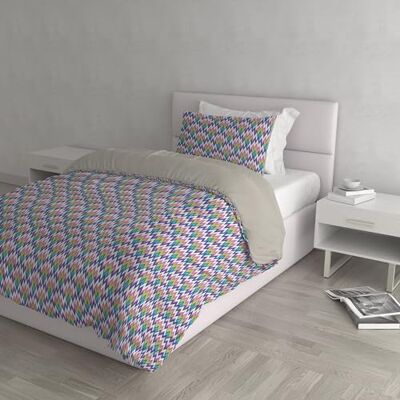 Italian Bed Linen Set Copripiumino Fantasy, Lavorato in Italia Parure Copri Piumino Sacco Piumone 200x200 cm con Patella e Federe Cuscino, Piazza e Mezza, Zig Zag Italian Bed Linen Set Copripiumino Fantasy, Lavorato in Italia Parure Copri Piumino Sacco Piumone 200x200 cm con Patella e Federe Cuscino, Piazza e Mezza, Zig Zag