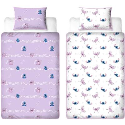 Disney Lilo and Stitch Set copripiumino singolo con licenza ufficiale, design freddo, reversibile, 2 lati, con federa coordinata, perfetto per la camera dei bambini, in policotone Disney Lilo and Stitch Set copripiumino singolo con licenza ufficiale, design freddo, reversibile, 2 lati, con federa coordinata, perfetto per la camera dei bambini, in policotone