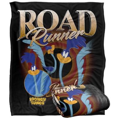 LOGOVISION Looney Tunes Bootleg Road Runner Coperta super morbida al tatto setoso – 152 x 127 cm LOGOVISION Looney Tunes Bootleg Road Runner Coperta super morbida al tatto setoso – 152 x 127 cm