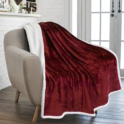 PAVILIA Coperta in pile Sherpa per divano, coperta morbida e spessa per divano, coperta calda e accogliente per tutte le stagioni, coperta invernale pelosa in peluche, 127 x 152 cm PAVILIA Coperta in pile Sherpa per divano, coperta morbida e spessa per divano, coperta calda e accogliente per tutte le stagioni, coperta invernale pelosa in peluche, 127 x 152 cm
