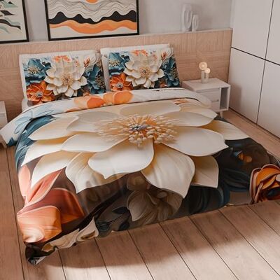 PETTI Artigiani Italiani Set Copripiumino Una Piazza e Mezza 200x200 cm (2 Federe 75x50 cm Incluse), Parure Copripiumino Microfibra con Stampa Digitale Floreale 05 10 Made in Italy PETTI Artigiani Italiani Set Copripiumino Una Piazza e Mezza 200x200 cm (2 Federe 75x50 cm Incluse), Parure Copripiumino Microfibra con Stampa Digitale Floreale 05 10 Made in Italy