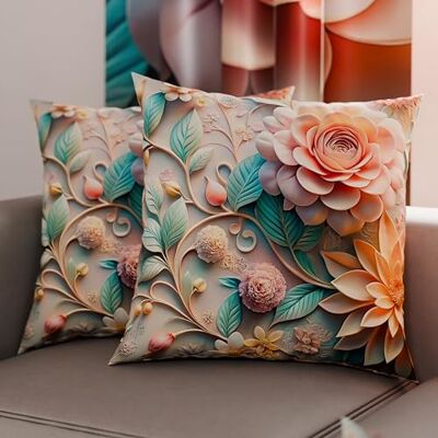 PETTI Artigiani Italiani Coppia di Federe Cuscino 50x50 cm in Microfibra, Cuscini Arredo Camera da Letto, Divano, Salotto, Set 2 Fodere Copricuscino, Federa Floreale 05 11, 100% Made in Italy PETTI Artigiani Italiani Coppia di Federe Cuscino 50x50 cm in Microfibra, Cuscini Arredo Camera da Letto, Divano, Salotto, Set 2 Fodere Copricuscino, Federa Floreale 05 11, 100% Made in Italy