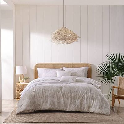 Tommy Bahama Set copripiumino per letto king size, in cotone, reversibile, con federe coordinate con cuscino (Costa Blanca beige, king size) Tommy Bahama Set copripiumino per letto king size, in cotone, reversibile, con federe coordinate con cuscino (Costa Blanca beige, king size)