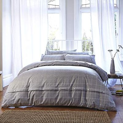 Bianca Cotton Soft Lenzuolo e Federa Piazza e Mezza, Grey, 3 unità Bianca Cotton Soft Lenzuolo e Federa Piazza e Mezza, Grey, 3 unità