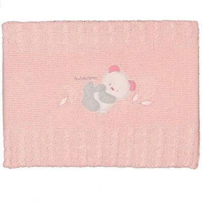 ANDY & HELEN _R Coperta Culla Ricamata Filo Cotone, Rosa ANDY & HELEN _R Coperta Culla Ricamata Filo Cotone, Rosa