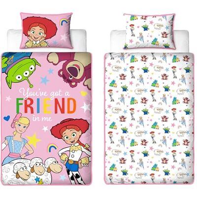 Disney Toy Story Copripiumino Singolo Bambini Ufficiale Biancheria da letto reversibile a 2 lati con federa coordinata Design Friendship con Jessie Polcotone Disney Toy Story Copripiumino Singolo Bambini Ufficiale Biancheria da letto reversibile a 2 lati con federa coordinata Design Friendship con Jessie Polcotone