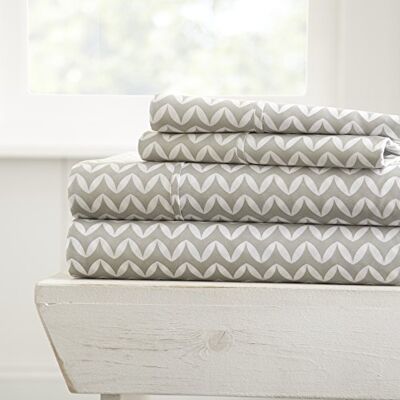 Linen Market Hotel Collection Home Collection soffiato Chevron 4 PC. Set di Fogli Linen Market Hotel Collection Home Collection soffiato Chevron 4 PC. Set di Fogli