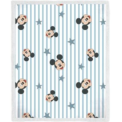 Disney Coperta in pile con rivestimento in sherpa con licenza ufficiale Mickey Mouse, coperta super morbida e calda Design blu Perfetta per casa, pigiama party e campeggio 100 x 150 cm Disney Coperta in pile con rivestimento in sherpa con licenza ufficiale Mickey Mouse, coperta super morbida e calda Design blu Perfetta per casa, pigiama party e campeggio 100 x 150 cm