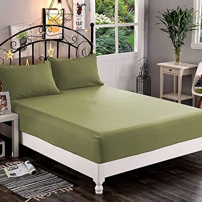 Elegant Comfort 1500, Lenzuolo con angoli profondi fino a 40,64 cm, di qualità alberghiera, in morbida microfibra, resistente a pieghe e sbiadimento, per letto singolo/1 piazza e mezzo, verde salvia Elegant Comfort 1500, Lenzuolo con angoli profondi fino a 40,64 cm, di qualità alberghiera, in morbida microfibra, resistente a pieghe e sbiadimento, per letto singolo/1 piazza e mezzo, verde salvia