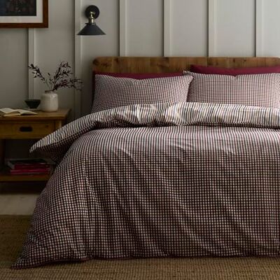 Appletree Loft Micro Check Berry Set copripiumino matrimoniale con bordini tubolari, in cotone traspirante, include 1 copripiumino (200 x 200 cm) e 2 federe, set per camera da letto a quadri Appletree Loft Micro Check Berry Set copripiumino matrimoniale con bordini tubolari, in cotone traspirante, include 1 copripiumino (200 x 200 cm) e 2 federe, set per camera da letto a quadri