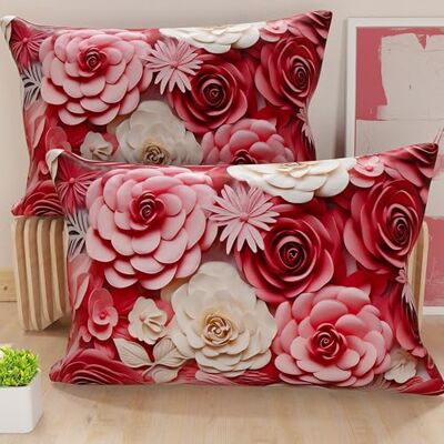 PETTI Artigiani Italiani Coppia di Federe Cuscino 40x145 cm in Microfibra, Cuscini Arredo Camera da Letto, Divano, Salotto, Set 2 Fodere Copricuscino, Federa Floreale 05 3, 100% Made in Italy PETTI Artigiani Italiani Coppia di Federe Cuscino 40x145 cm in Microfibra, Cuscini Arredo Camera da Letto, Divano, Salotto, Set 2 Fodere Copricuscino, Federa Floreale 05 3, 100% Made in Italy