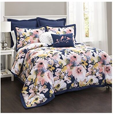 Lush Decor 7 Piece Comforter Set, Blue, Full/Queen Lush Decor 7 Piece Comforter Set, Blue, Full/Queen