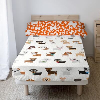 Set Lenzuola Fijalo Dogs - Cotone, 180x270 cm, per Letto 105 cm Set Lenzuola Fijalo Dogs - Cotone, 180x270 cm, per Letto 105 cm