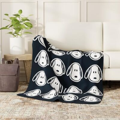 Franco Coperta super morbida e confortevole, 116,8 x 152,4 cm, prodotto con licenza ufficiale, motivo: Snoopy dei Peanuts, da collezionare Franco Coperta super morbida e confortevole, 116,8 x 152,4 cm, prodotto con licenza ufficiale, motivo: Snoopy dei Peanuts, da collezionare