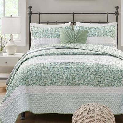 Madison Park Set copripiumino, copriletto floreale in seersucker per letto king size, biancheria da letto leggera per tutte le stagioni, set di trapunta per fattoria, trapuntatura vermicelli, cuscino, Madison Park Set copripiumino, copriletto floreale in seersucker per letto king size, biancheria da letto leggera per tutte le stagioni, set di trapunta per fattoria, trapuntatura vermicelli, cuscino,