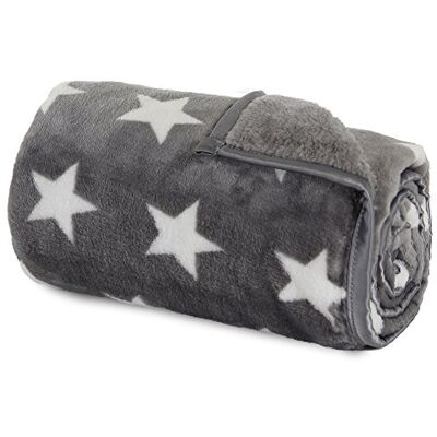 babybay Cuddle Blanket, Dark Grey Stars White 400 g babybay Cuddle Blanket, Dark Grey Stars White 400 g