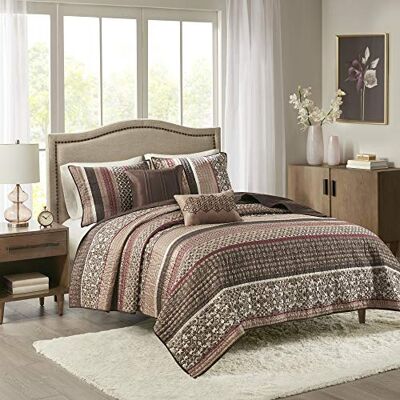 Madison Park Princeton 5 Piece Quilted Coverlet Set, King, Rosso Madison Park Princeton 5 Piece Quilted Coverlet Set, King, Rosso