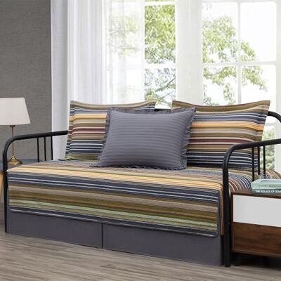 Chezmoi Collection Avery Color Set copripiumino in cotone, multicolore, colore: verde Chezmoi Collection Avery Color Set copripiumino in cotone, multicolore, colore: verde