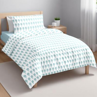 Ruggeri Set Lenzuola Completo Letto Singolo in Cotone, Gelati Azzurri 3 Pezzi in 100% Cotone di Alta Qualità, 1 lenzuolo Piatto di 160x290 cm, Lenzuolo con Angoli 90x200 cm,1 federa di 50x80 cm Ruggeri Set Lenzuola Completo Letto Singolo in Cotone, Gelati Azzurri 3 Pezzi in 100% Cotone di Alta Qualità, 1 lenzuolo Piatto di 160x290 cm, Lenzuolo con Angoli 90x200 cm,1 federa di 50x80 cm