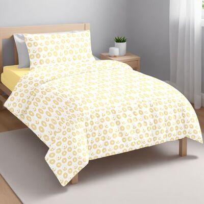 Ruggeri Set Lenzuola Completo Letto Singolo in Cotone, Ciambelle Gialle 3 Pezzi in 100% Cotone di Alta Qualità, 1 lenzuolo Piatto di 160x290 cm, Lenzuolo con Angoli 90x200 cm,1 federa di 50x80 cm Ruggeri Set Lenzuola Completo Letto Singolo in Cotone, Ciambelle Gialle 3 Pezzi in 100% Cotone di Alta Qualità, 1 lenzuolo Piatto di 160x290 cm, Lenzuolo con Angoli 90x200 cm,1 federa di 50x80 cm