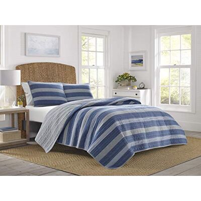 Nautica Set copripiumino da 100 cm, reversibile, per tutte le stagioni, con federa coordinata, prelavato per una maggiore morbidezza, cotone, blu, per letto matrimoniale Nautica Set copripiumino da 100 cm, reversibile, per tutte le stagioni, con federa coordinata, prelavato per una maggiore morbidezza, cotone, blu, per letto matrimoniale