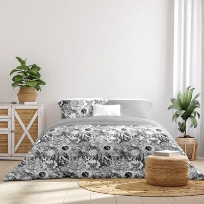 Ruggeri Set Lenzuola Copripiumino Matrimoniale, Microfibra, Fiori Grigio 1 lenzuolo a sacco di 250 x 200 cm con patella di 40 cm e 2 federe di 50 x 80 cm con chiusura a sacco di 20 cm Ruggeri Set Lenzuola Copripiumino Matrimoniale, Microfibra, Fiori Grigio 1 lenzuolo a sacco di 250 x 200 cm con patella di 40 cm e 2 federe di 50 x 80 cm con chiusura a sacco di 20 cm