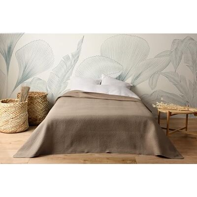 Linder Copriletto trapuntato con motivo trapuntato, colore: tortora, 100% poliestere, dimensioni 250 x 260 cm, collezione Hawaii Linder Copriletto trapuntato con motivo trapuntato, colore: tortora, 100% poliestere, dimensioni 250 x 260 cm, collezione Hawaii