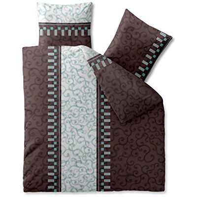 CelinaTex Fashion Biancheria da letto, 200 x 200 cm, 3 pezzi, in cotone, per l'estate e l'inverno, per tutto l'anno, set di biancheria da letto, decorazione Jendra, marrone, bianco, turchese CelinaTex Fashion Biancheria da letto, 200 x 200 cm, 3 pezzi, in cotone, per l'estate e l'inverno, per tutto l'anno, set di biancheria da letto, decorazione Jendra, marrone, bianco, turchese