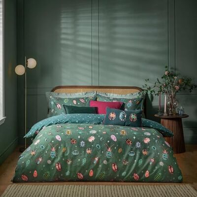Furn. Beetalis Set di copripiumino insetti - Multicolore Polycotton - Taglia Doppia Furn. Beetalis Set di copripiumino insetti - Multicolore Polycotton - Taglia Doppia
