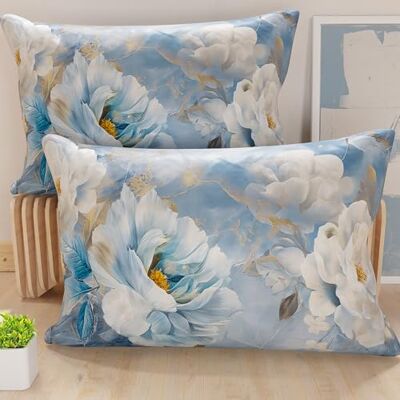 PETTI Artigiani Italiani Coppia di Federe Cuscino Letto 50x80 cm, Federa in Microfibra Anallergica, Set Due Fodere Copricuscino Matrimoniale Fantasia Floreale, 100% Made in Italy PETTI Artigiani Italiani Coppia di Federe Cuscino Letto 50x80 cm, Federa in Microfibra Anallergica, Set Due Fodere Copricuscino Matrimoniale Fantasia Floreale, 100% Made in Italy