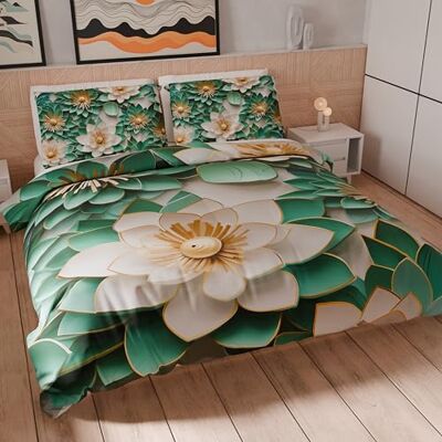 PETTI Artigiani Italiani Set Copripiumino Matrimoniale Maxi 260x240 cm (2 Federe 63x63 cm Incluse), Parure Copripiumino Microfibra con Stampa Digitale Floreale 05 7 Made in Italy PETTI Artigiani Italiani Set Copripiumino Matrimoniale Maxi 260x240 cm (2 Federe 63x63 cm Incluse), Parure Copripiumino Microfibra con Stampa Digitale Floreale 05 7 Made in Italy