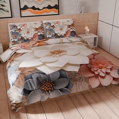 PETTI Artigiani Italiani Set Copripiumino Matrimoniale 230x220 cm (2 Federe 75x50 cm Incluse), Parure Copripiumino Microfibra con Stampa Digitale Floreale 05 1 Made in Italy PETTI Artigiani Italiani Set Copripiumino Matrimoniale 230x220 cm (2 Federe 75x50 cm Incluse), Parure Copripiumino Microfibra con Stampa Digitale Floreale 05 1 Made in Italy