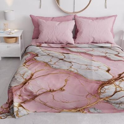 PETTI Artigiani Italiani Copriletto Una Piazza e Mezza Primavera Estate, Coperta Leggera Una Piazza e Mezza, Lenzuola Copri Letto, Marmo Rosa, 100% Made in Italy PETTI Artigiani Italiani Copriletto Una Piazza e Mezza Primavera Estate, Coperta Leggera Una Piazza e Mezza, Lenzuola Copri Letto, Marmo Rosa, 100% Made in Italy