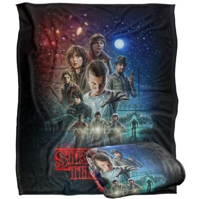 Stranger Things Season One Coperta super morbida al tatto setoso – 152 x 127 cm Stranger Things Season One Coperta super morbida al tatto setoso – 152 x 127 cm