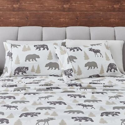 Great Bay Home Set di lenzuola per letto queen size, in microfibra, ultra morbide, stampate su logge, motivi resistenti alle pieghe e allo sbiadimento, lenzuola e federe per tutte le stagioni, 4 pezzi Great Bay Home Set di lenzuola per letto queen size, in microfibra, ultra morbide, stampate su logge, motivi resistenti alle pieghe e allo sbiadimento, lenzuola e federe per tutte le stagioni, 4 pezzi