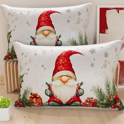 PETTI Artigiani Italiani Coppia di Federe Cuscino 30x50 cm in Microfibra, Federe Natalizie, Cuscini Arredo di Natale Camera da Letto, Divano, Salotto, Set 2 Fodere Copricuscino, Federa Gnomo 01 PETTI Artigiani Italiani Coppia di Federe Cuscino 30x50 cm in Microfibra, Federe Natalizie, Cuscini Arredo di Natale Camera da Letto, Divano, Salotto, Set 2 Fodere Copricuscino, Federa Gnomo 01