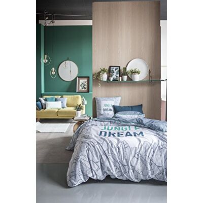TODAY Jungle Dream Parure copripiumino, Cotone, Grigio/Bianco/Verde, 240 x 220 cm TODAY Jungle Dream Parure copripiumino, Cotone, Grigio/Bianco/Verde, 240 x 220 cm
