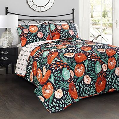 Lush Decor Set Trapunta Blu Marino, King Lush Decor Set Trapunta Blu Marino, King