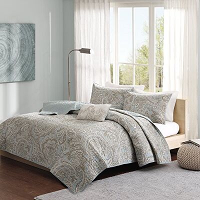 Madison Park MPP13 – 049 Ronan 4 Piece Coverlet Set, Blue, Full/Queen Madison Park MPP13 – 049 Ronan 4 Piece Coverlet Set, Blue, Full/Queen