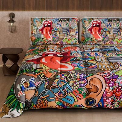 PETTI Artigiani Italiani Trapunta Singola Invernale, Piumone Singolo, Trapunta Double Face Tinta Unita e Stampa Digitale Murales, Made in Italy PETTI Artigiani Italiani Trapunta Singola Invernale, Piumone Singolo, Trapunta Double Face Tinta Unita e Stampa Digitale Murales, Made in Italy