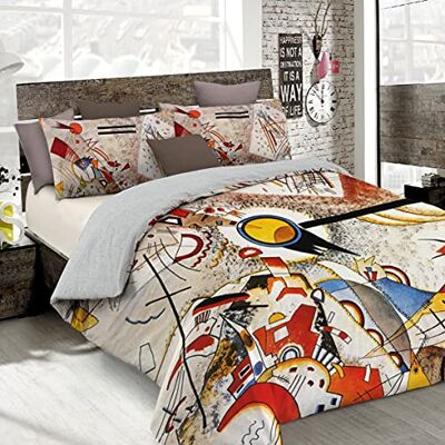 Italian Bed Linen Parure Copripiumino con Stampa Digitale a Copertura Totale Sul Sacco e Sulle Federe 2 Posti 100% Cotone, Multicolore (SD63), 250x200x1 cm Italian Bed Linen Parure Copripiumino con Stampa Digitale a Copertura Totale Sul Sacco e Sulle Federe 2 Posti 100% Cotone, Multicolore (SD63), 250x200x1 cm