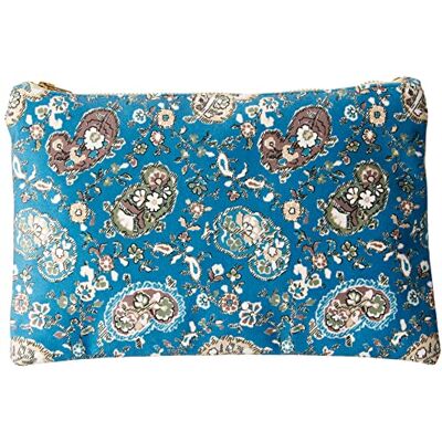 Bassetti Borsa cosmetica piccola Imperia B1 in 100% cotone, colore blu, dimensioni: 24 x 15 cm, Bassetti Borsa cosmetica piccola Imperia B1 in 100% cotone, colore blu, dimensioni: 24 x 15 cm,