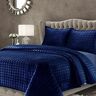 Tribeca Living Florence Velvet Set copripiumino oversize in microfibra, colore blu navy, king size