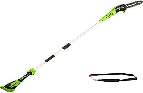 GreenWorks Sega ad Asta a Batteria, Lunghezza Barra 8-Pollice (20 cm),Velocità Catena 8m/s, 3,64kg, Auto-Lubrificante, Asta 2.58m, SENZA Batteria 40V e Caricabatterie, Garanzia 3 Anni