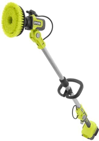 RYOBI RWTS18-0 Spazzola Telescopica con Risciaquo 18V ONE+, Batteria non inclusa, Asta Telescopica da 1.4m, Durata Fino a 167 Minuti, Testina Girevole in 6 Posizioni